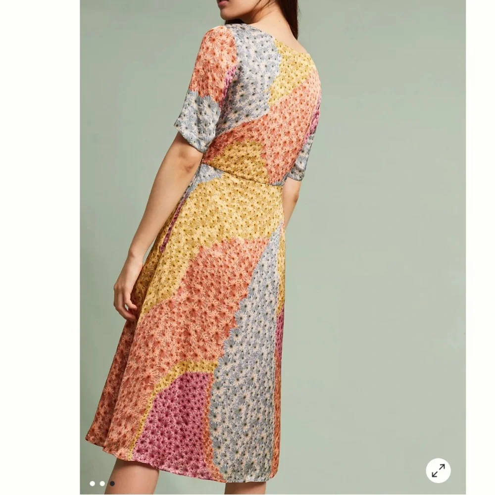 NEW Anthropologie Varun Bahl Catria Floral Dress SM Lined Pockets Made in India - Picture 7 of 16